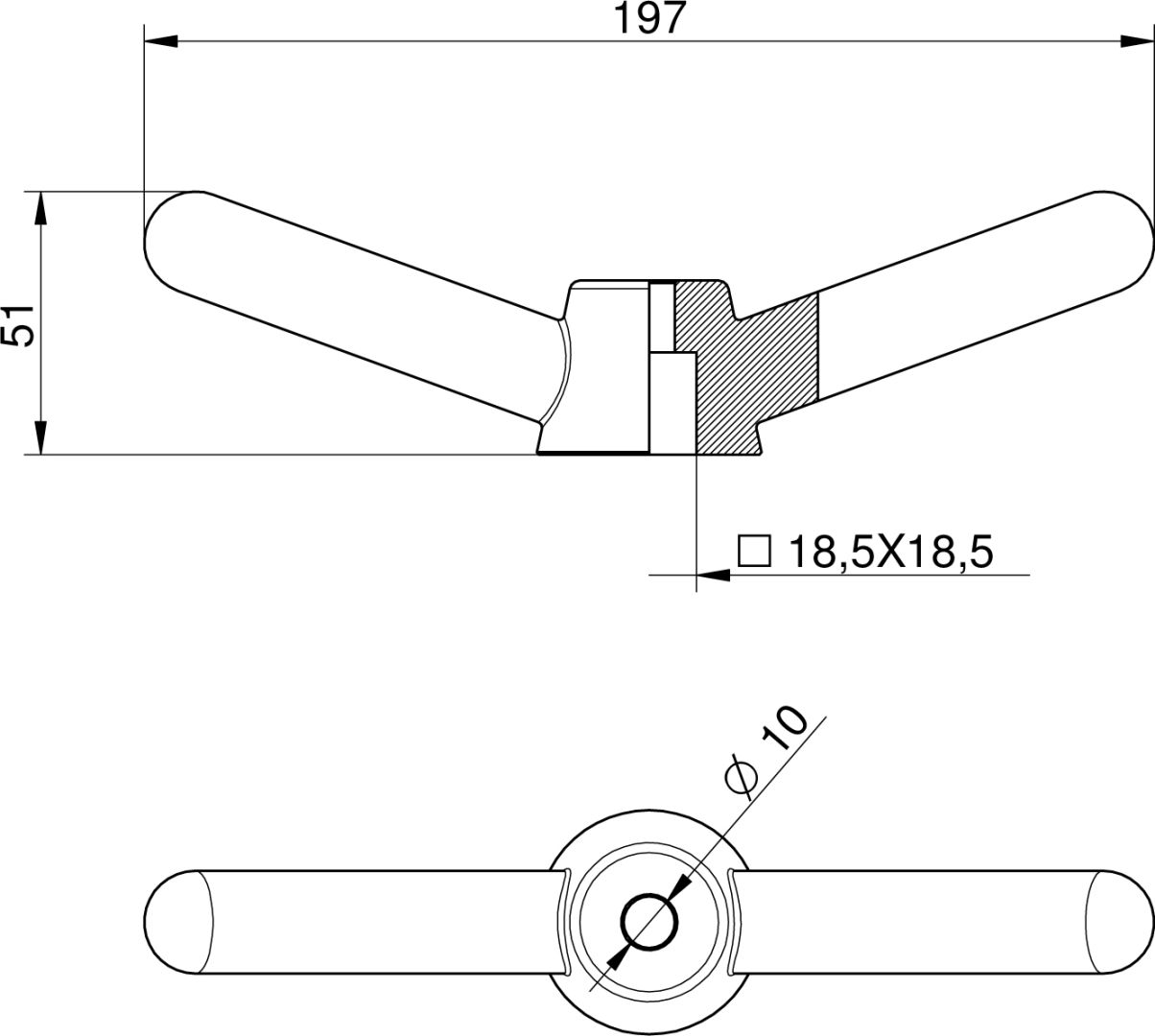 Búvónyílás alsó kerek 418 mm kifelé nyíló (220;222; 220/B;222/B) – 2. műszaki rajz