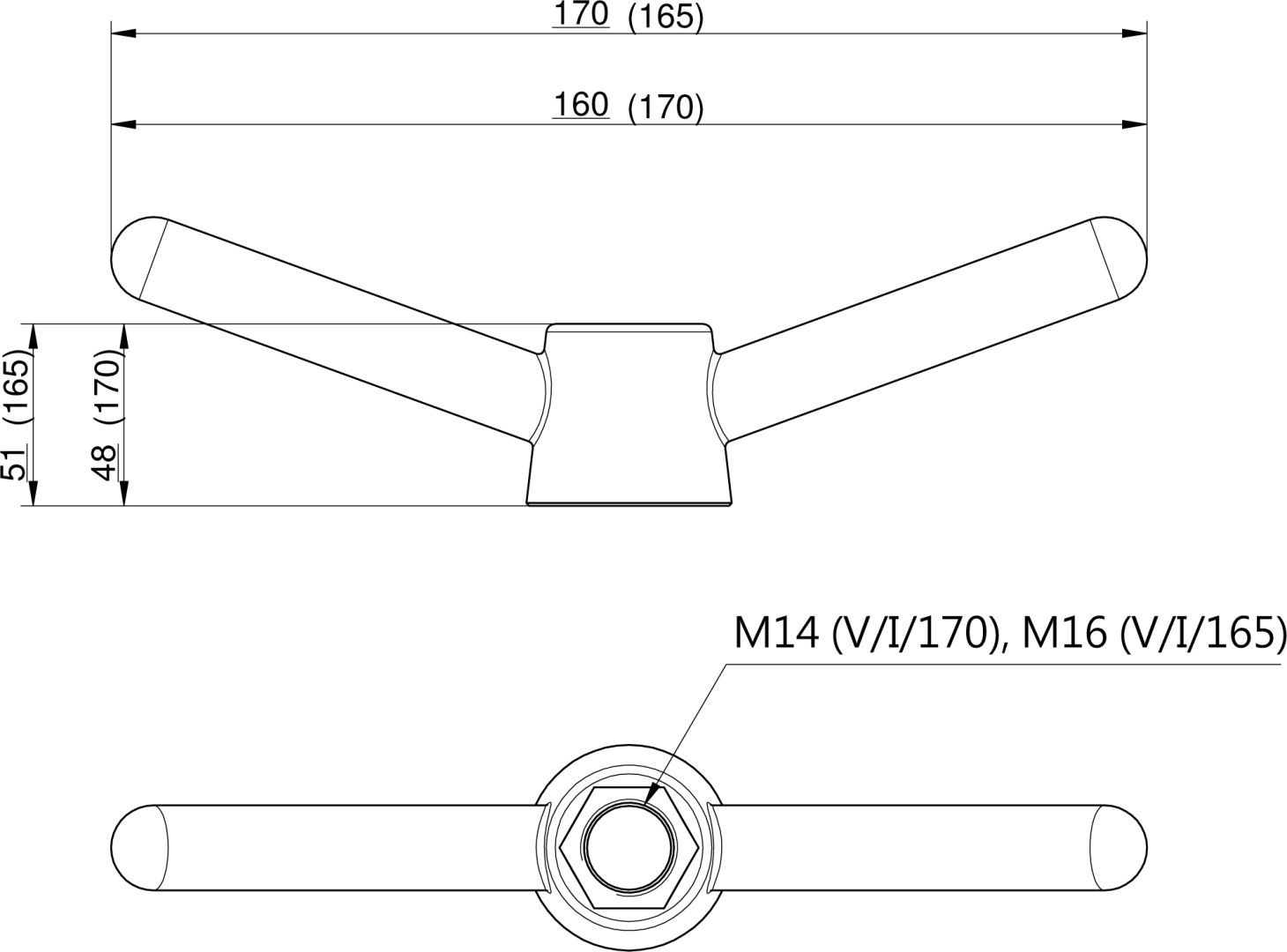 Búvónyílás alsó ovális 511x372 mm befelenyíló (200/RP;200/RP/B) – 2. műszaki rajz