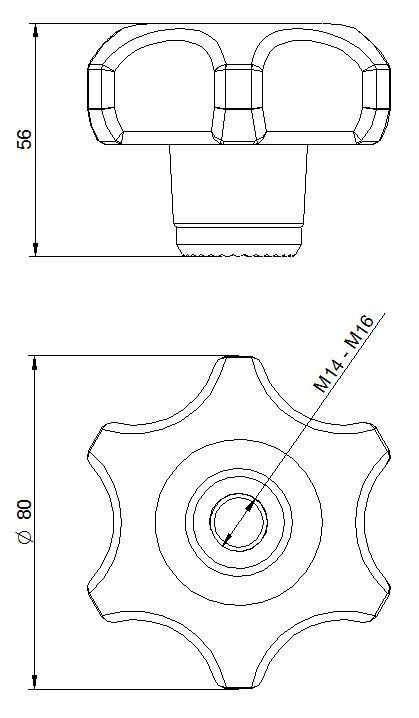 Búvónyílás felső kerek 805 mm kifelenyíló (10V/800; 10V/800/B) – 2. műszaki rajz